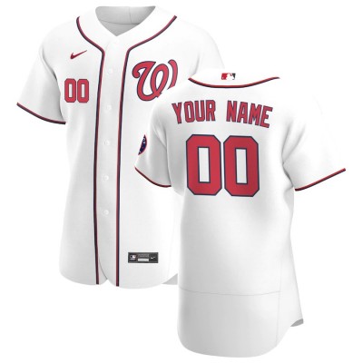 Washington Nationals Custom Men's Nike White Home 2020 Authentic Player MLB Jersey